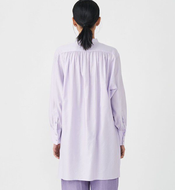 MACPHEE「コットンモールスキン バンドカラーチュニックシャツ」|シャツ・ブラウス|