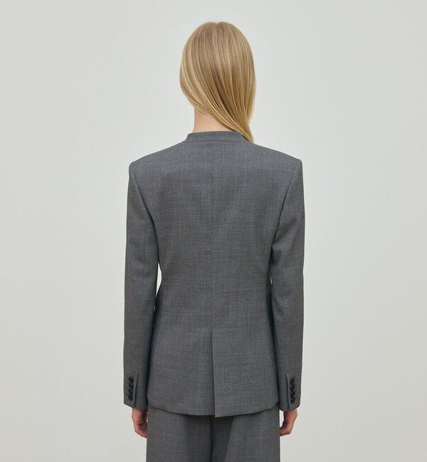 DES PRES「ポリエステルウールバラシャ Vカラージャケット」|ノーカラージャケット|