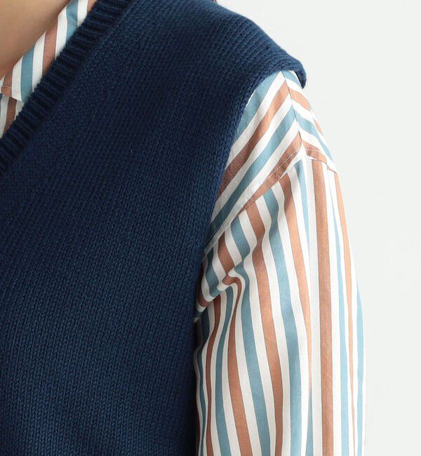 BACCA「カラーコットン Vネックニットプルオーバー」|ニット・セーター|