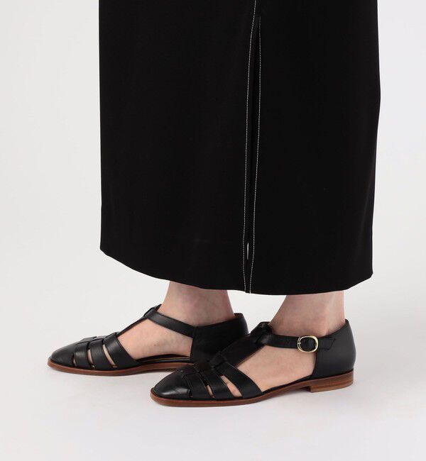 MACPHEE「トリアセテートポリエステルサテン ベルテッドマキシスカート」|タイト|