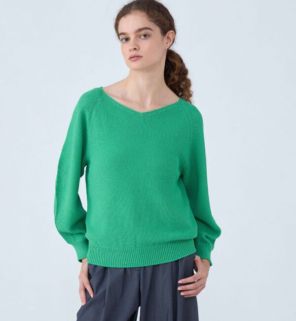 Ballsey「モスステッチ Vネックプルオーバー」|ニット・セーター|