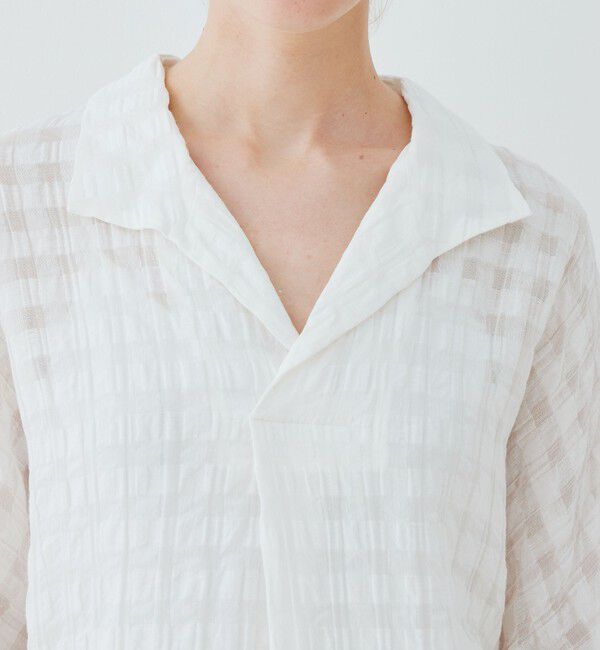 GALERIE VIE「 シアーチェック ワイドシャツ」|シャツ・ブラウス|