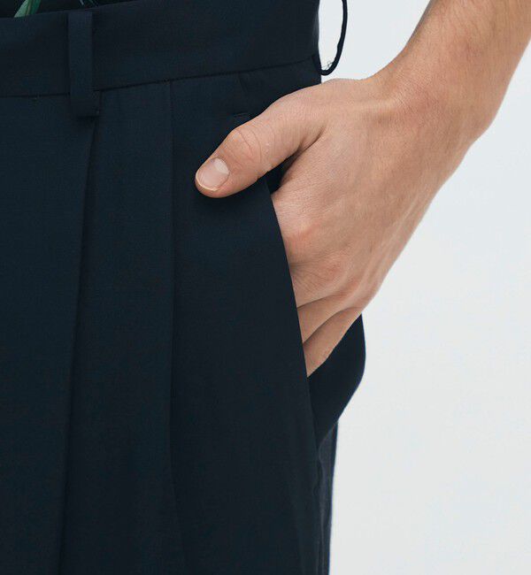 CABaN「CABaN レーヨンシルクツイル 2タックワイドテーパードパンツ」|チノ|