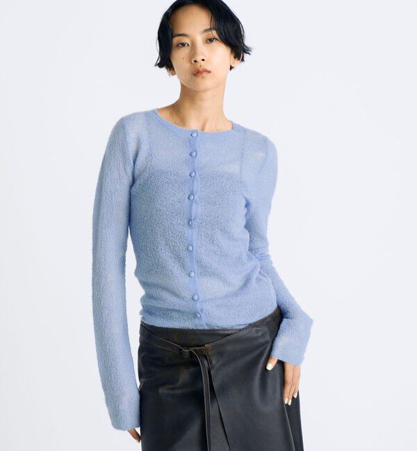 Edition「モヘアシアー クルーネックカーディガン」|カーディガン|