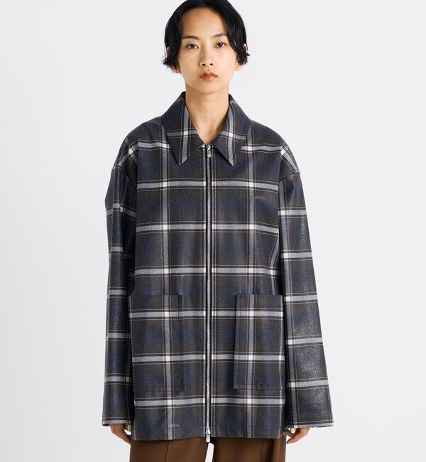 Edition「箔コーティングチェック ジップブルゾン」|ブルゾン・スタジャン|