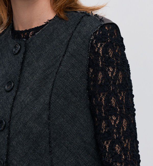 BACCA「ヘリンボーンツイード カットオフコンビベスト」|ベスト・ジレ|