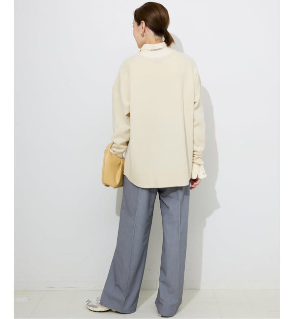 SLOBE IENA「《セットアップ対応可/追加》ウォッシャブルスムース クルーネックプルオーバー」|ニット・セーター|