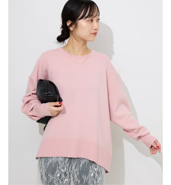 SLOBE IENA「《セットアップ対応可/追加》ウォッシャブルスムース クルーネックプルオーバー」|ニット・セーター|