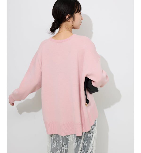 SLOBE IENA「《セットアップ対応可/追加》ウォッシャブルスムース クルーネックプルオーバー」|ニット・セーター|