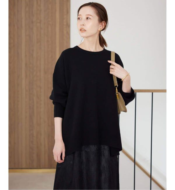 SLOBE IENA「《セットアップ対応可/追加》ウォッシャブルスムース クルーネックプルオーバー」|ニット・セーター|