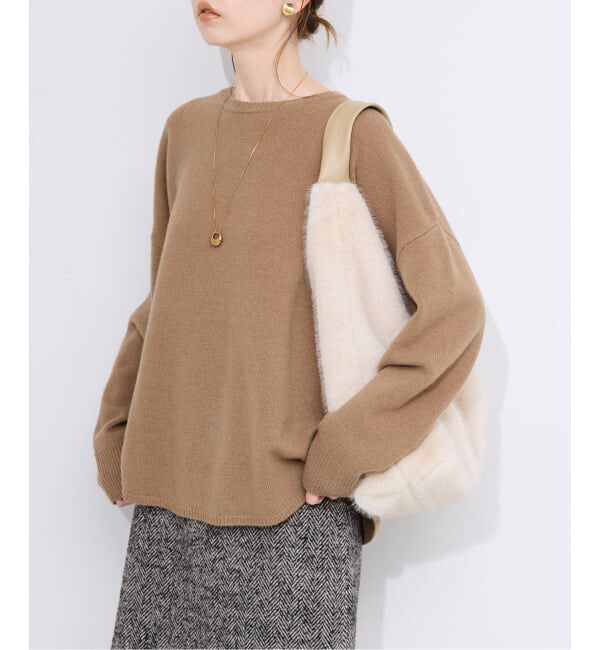 SLOBE IENA「ラムウールプルオーバー」|ニット・セーター|キャメル