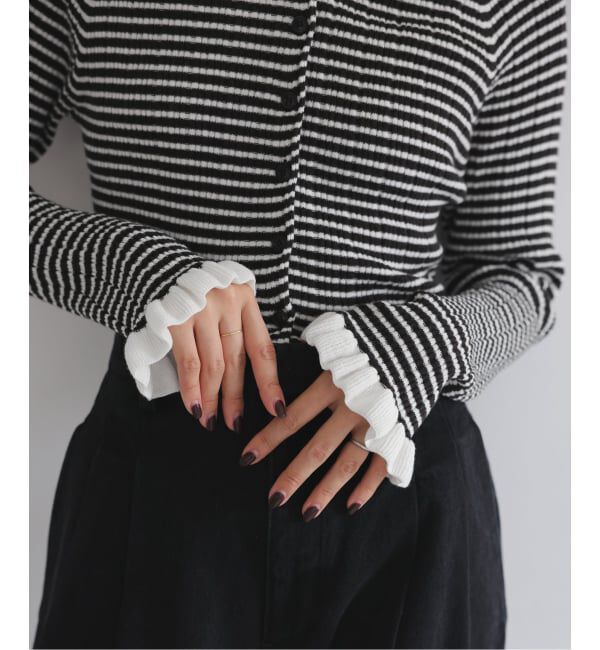 SLOBE IENA「《追加3》tyn.TGOR/トゴール フリルカーディガン J0102」|カーディガン|