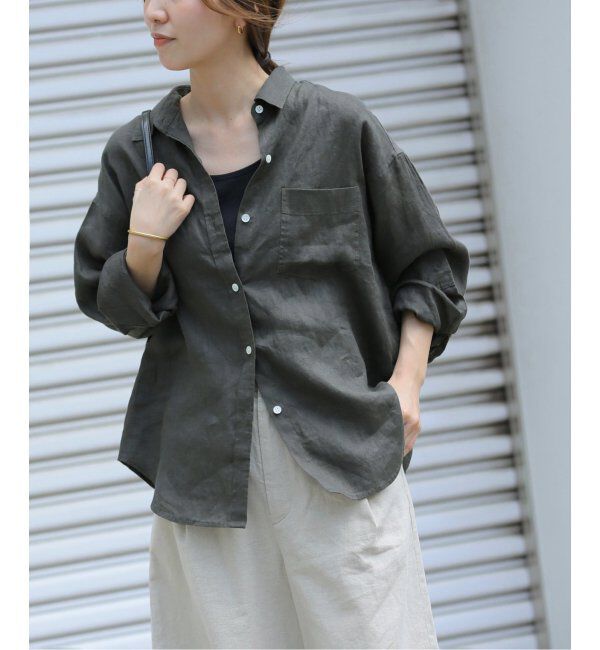 JOURNAL STANDARD relume「《追加2》手洗い可 / カラーリネンオーバーサイズシャツ」|シャツ・ブラウス|