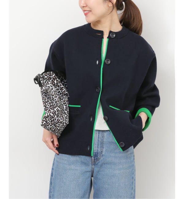 JOURNAL STANDARD relume「《WEB限定追加予約2》ダブルニットコントラストカーディガン」|カーディガン|ネイビー