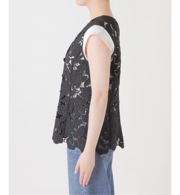 journal standard L'essage「【金子綾さん着用】フラワーレースベスト」|ダウンベスト・ベスト|