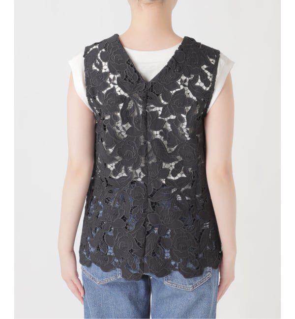 journal standard L'essage「【金子綾さん着用】フラワーレースベスト」|ダウンベスト・ベスト|