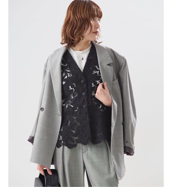 journal standard L'essage「【金子綾さん着用】フラワーレースベスト」|ダウンベスト・ベスト|