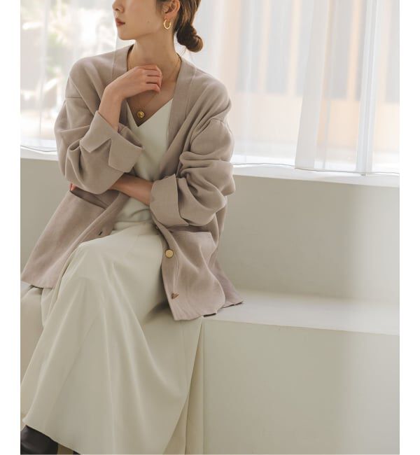 NOBLE「《WEB限定追加》接結ジャケットライクカーディガン」|カーディガン|