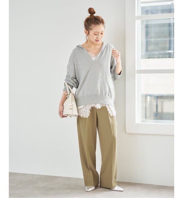 Spick and Span「トロストレッチ1タックパンツ」|スラックス|