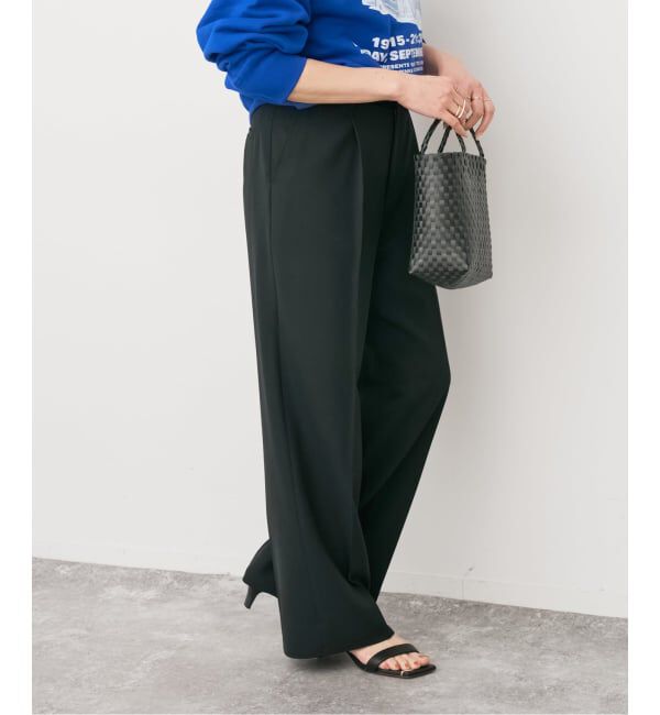 Spick and Span「トロストレッチ1タックパンツ」|スラックス|