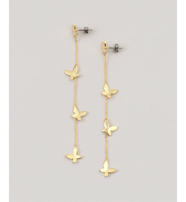  「STELLAR HOLLYWOOD/ステラハリウッド バタフライロングピアス」|ピアス|ゴールド