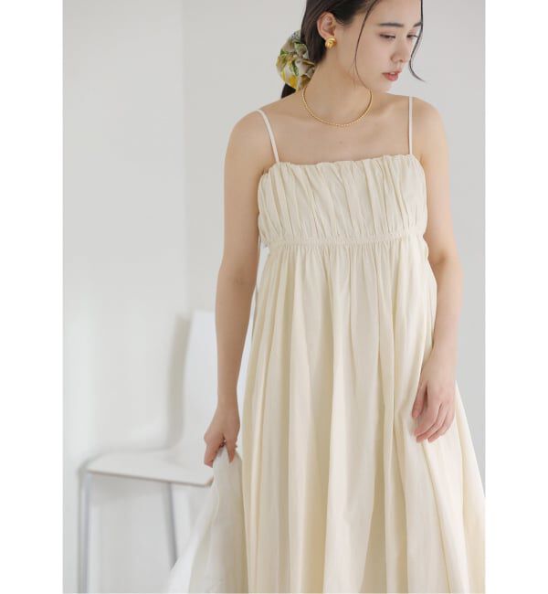  「《WEB限定予約》【洗える】ギャザーキャミワンピース」|ワンピース|