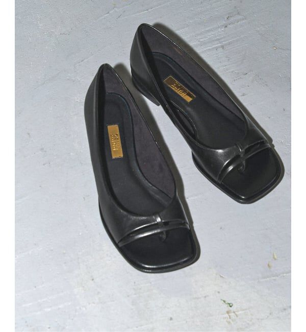 GRISE「《予約》GRISEレザーオープントゥトングフラット」|その他|