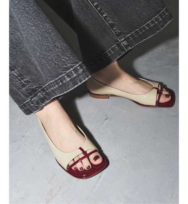 GRISE「《予約》GRISEレザーオープントゥトングフラット」|その他|