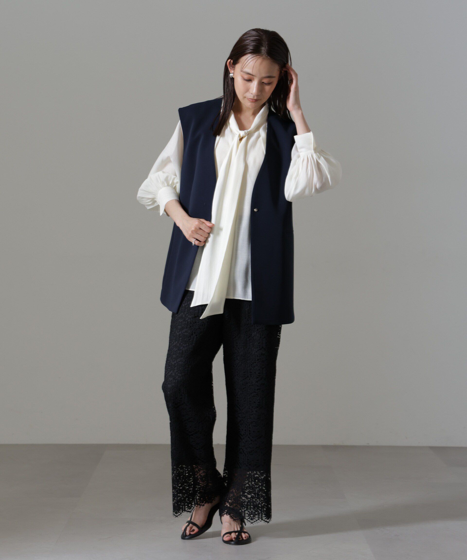 nano･universe「イージーケアダブルクロス ジレ(セットアップ可)」|テーラードジャケット|