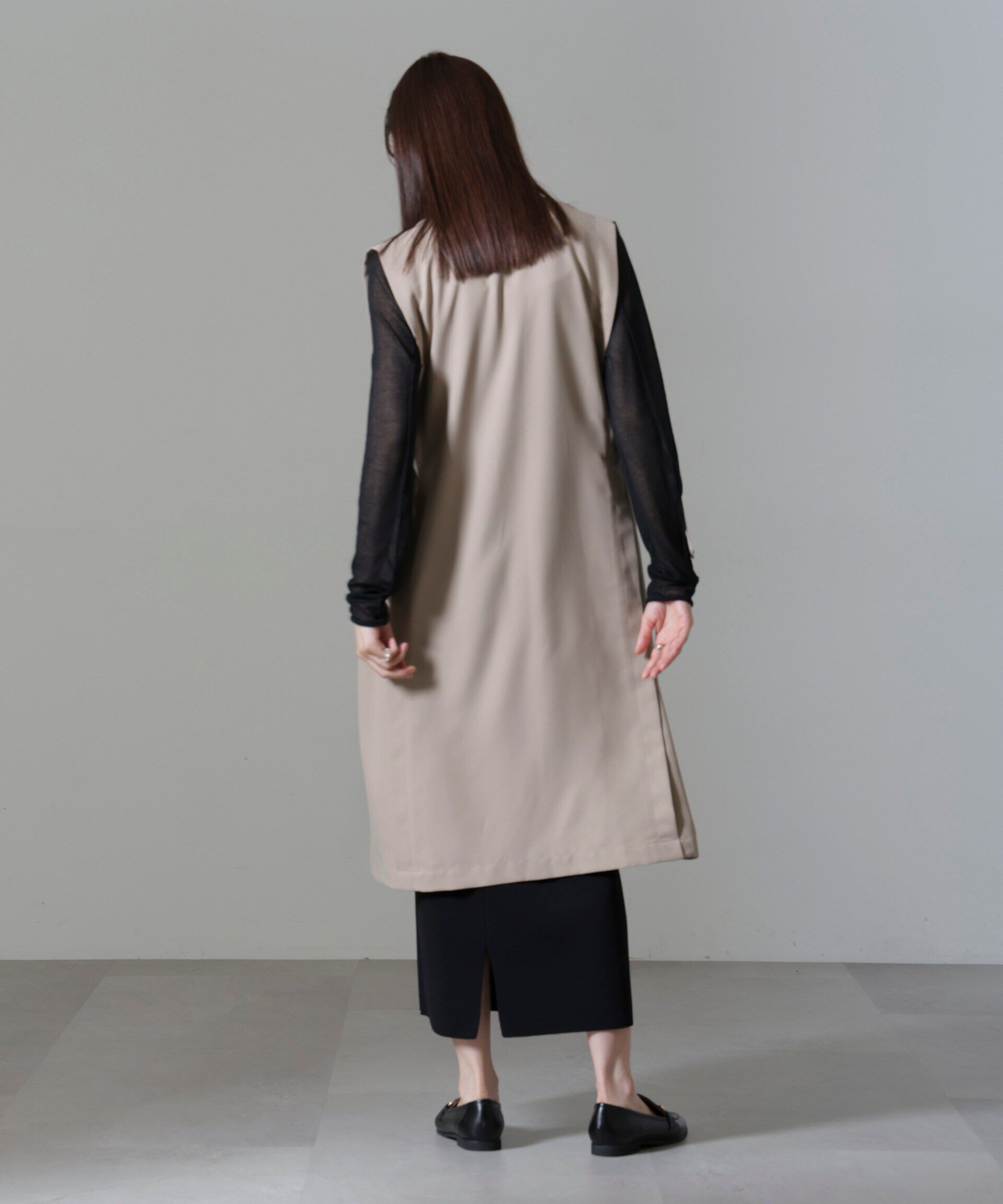 nano･universe「サイドベルトロングジレ(セットアップ可)」|テーラードジャケット|