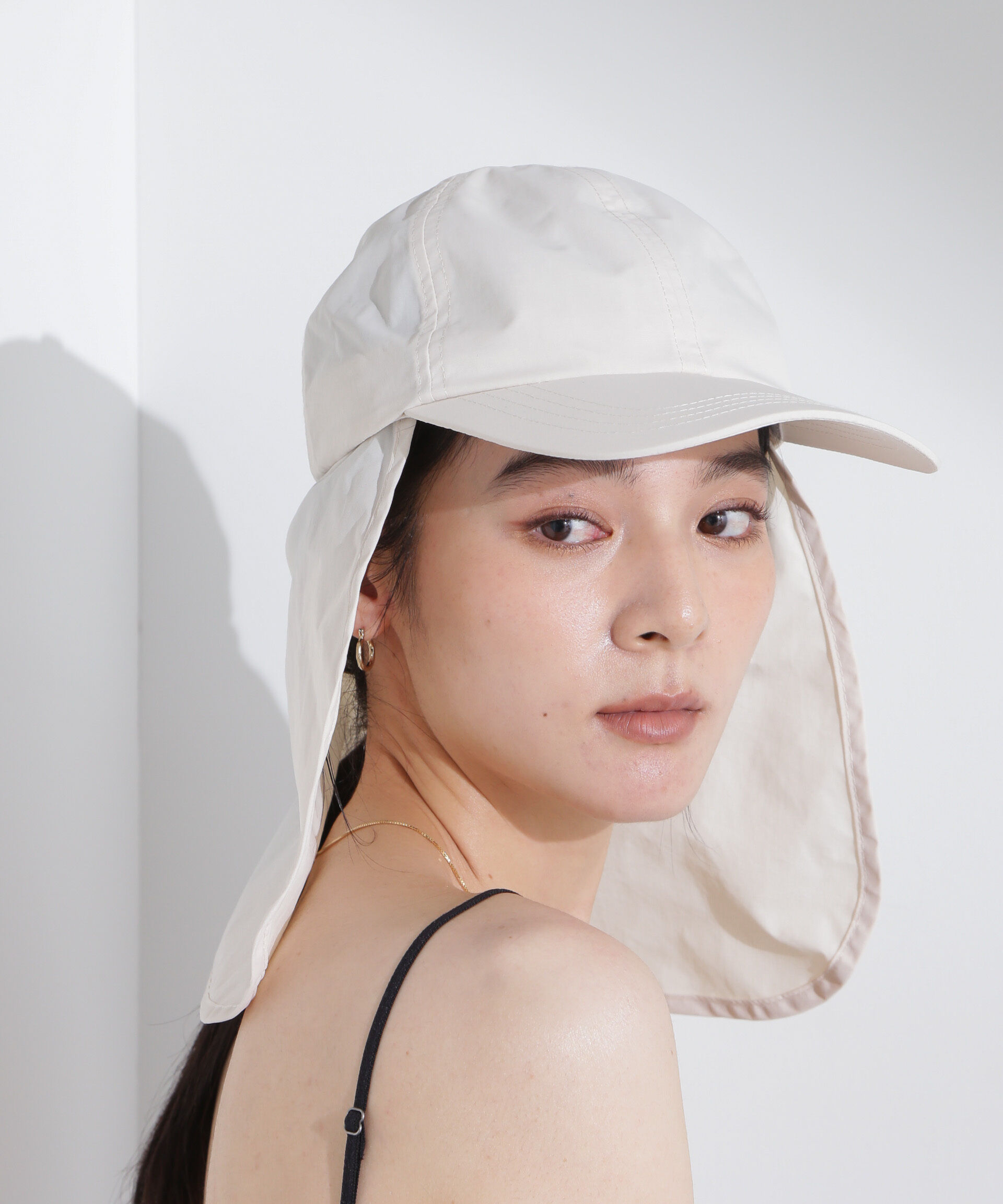 nano･universe「UVカット撥水サンシェードキャップ」|キャップ・キャスケット|アイボリー7