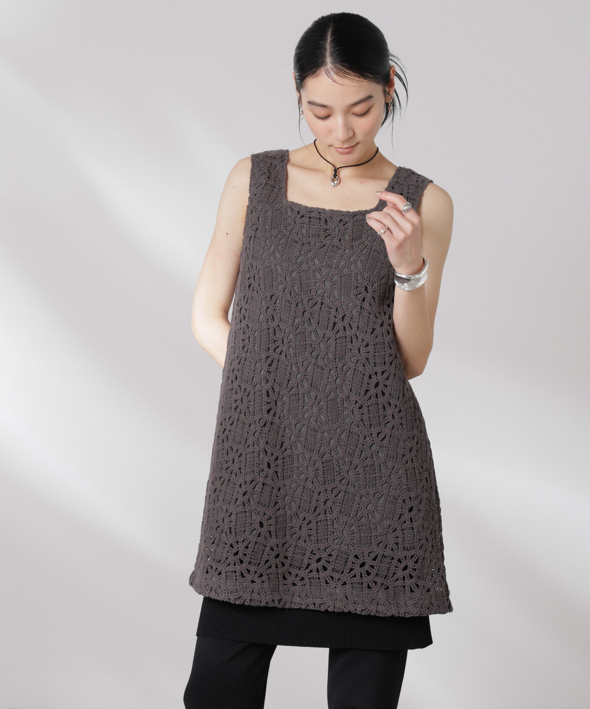 nano･universe「コットンコードレースミニワンピース(セットアップ可)」|ワンピース|