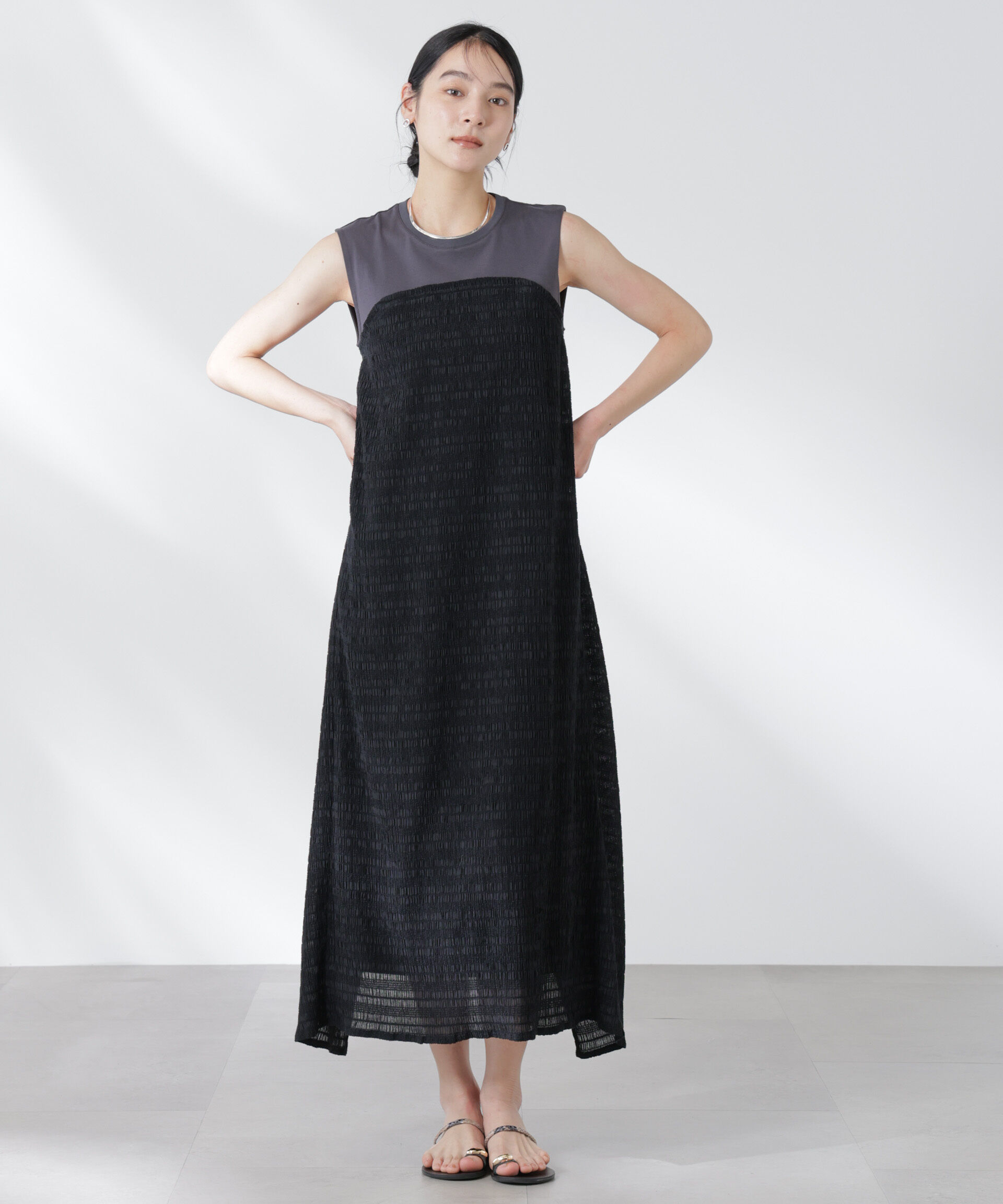 nano･universe「シャーリングベアドッキングカットワンピース」|ワンピース|