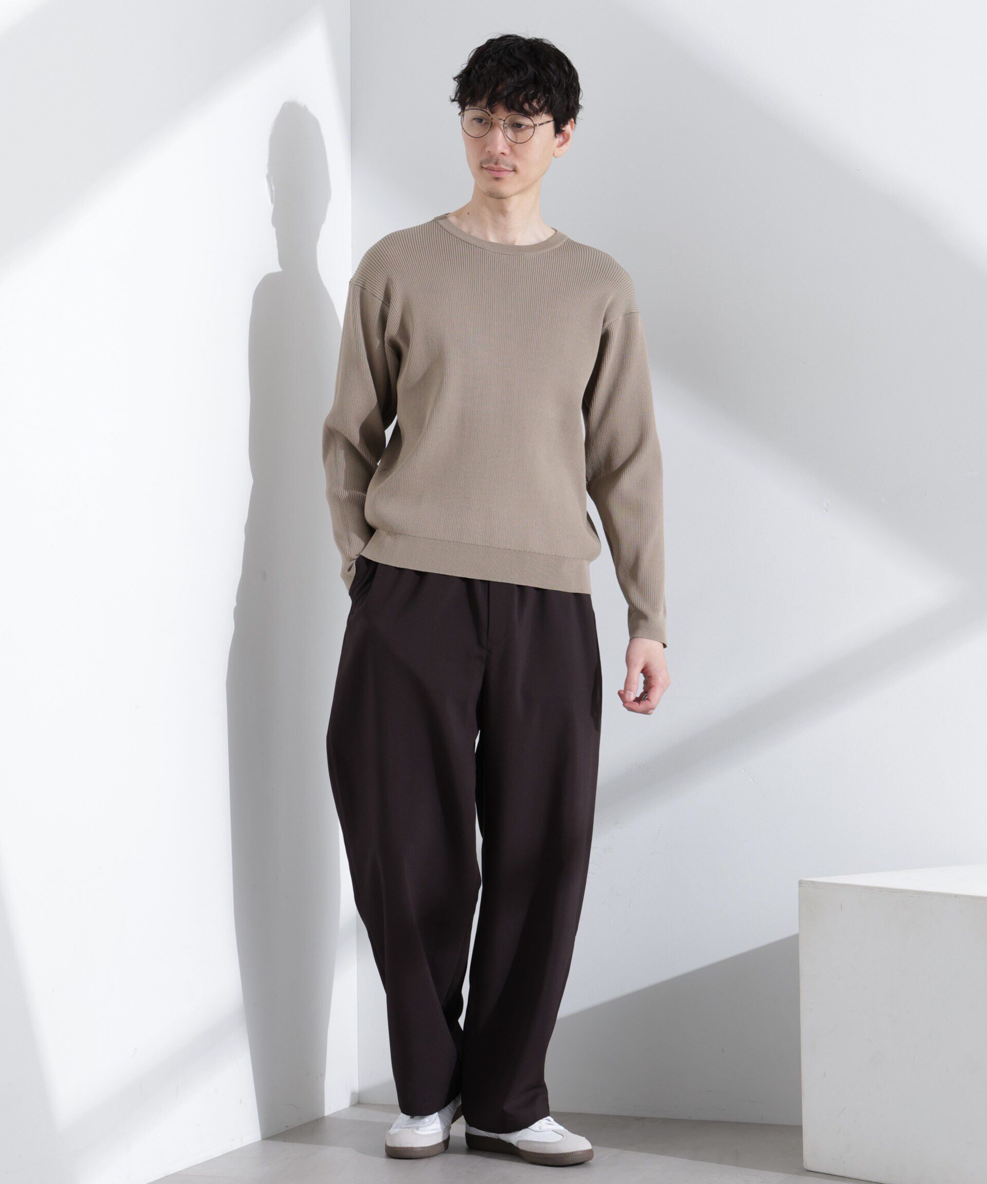  「CICAドライタッチ リブクルーネックニット」|ニット・セーター|