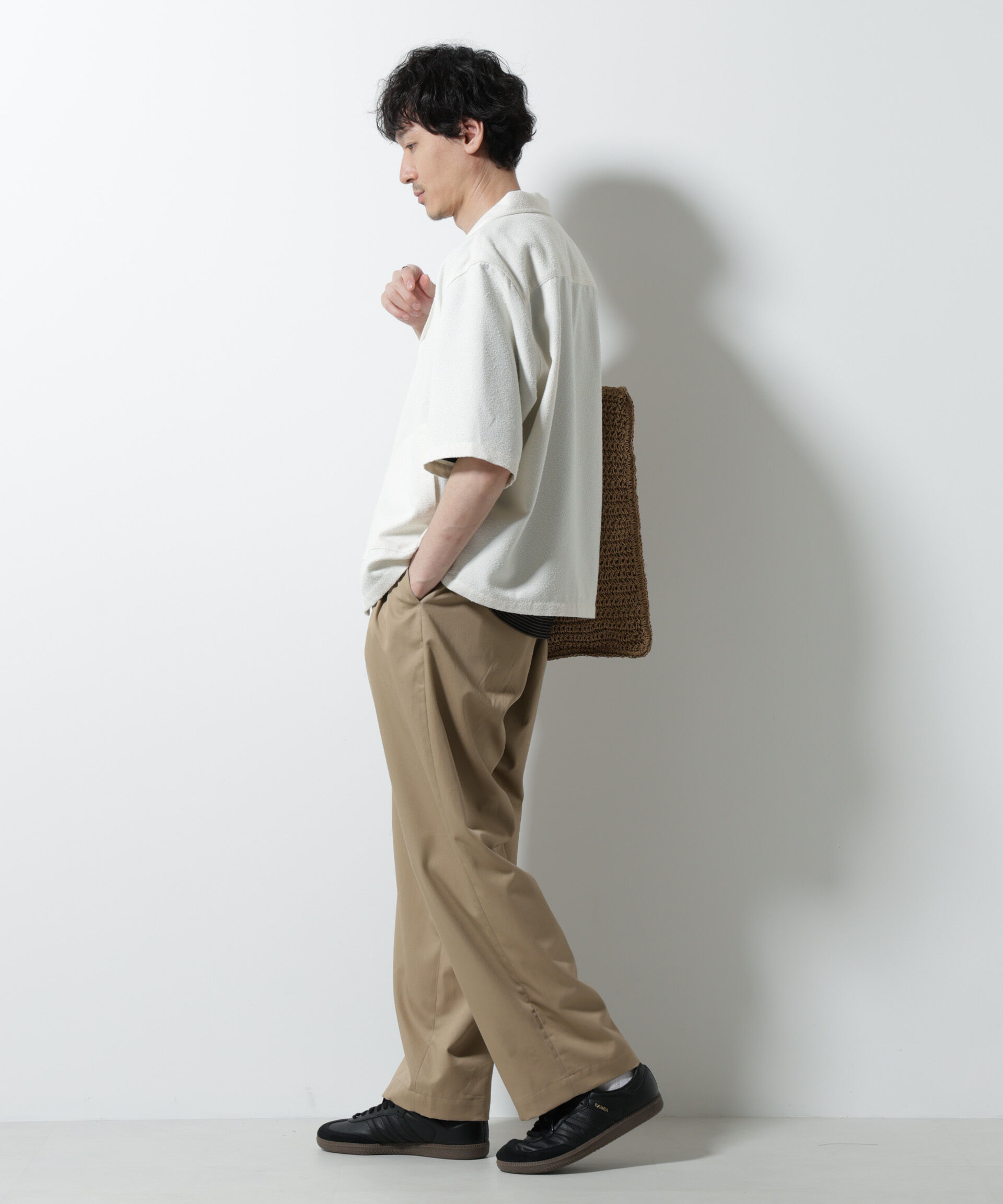 nano･universe「ネップツイルポケットシャツ 半袖」|シャツ・ブラウス|