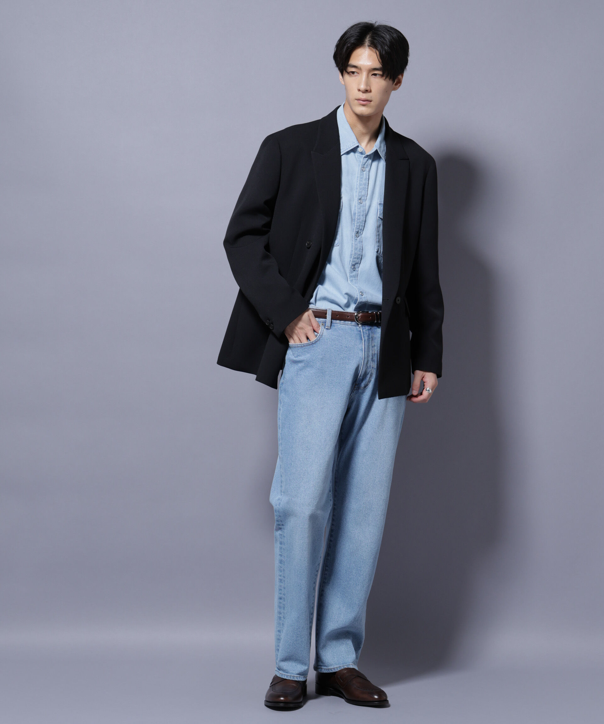 nano･universe「Reflax(R) ダブルクロスウェザーダブルブレストジャケット(セットアップ可)」|テーラードジャケット|