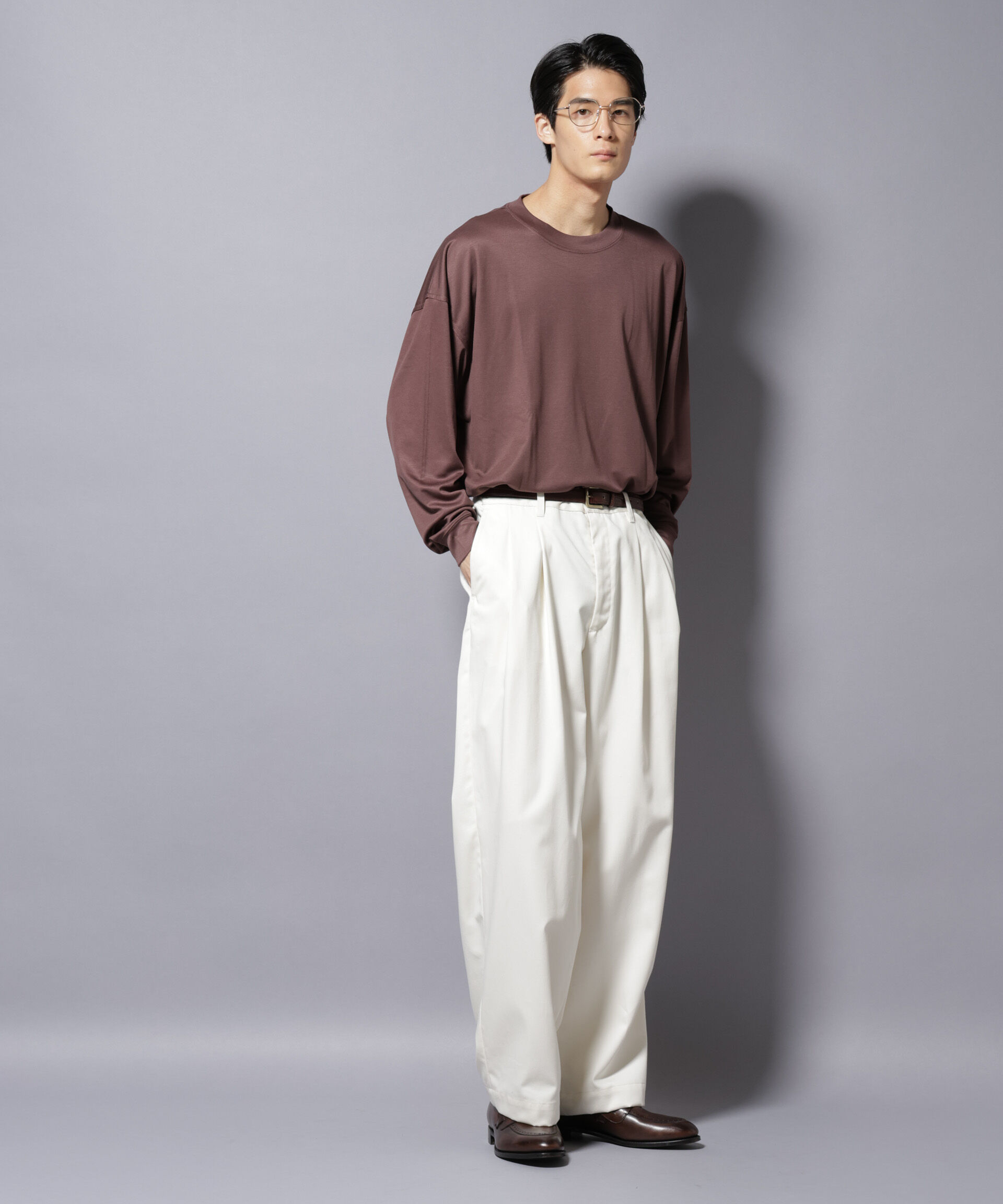 nano･universe「MIYATA&times;NANO JAPAN MADE キュプラ混 Tシャツ 長袖」|Tシャツ・カットソー|