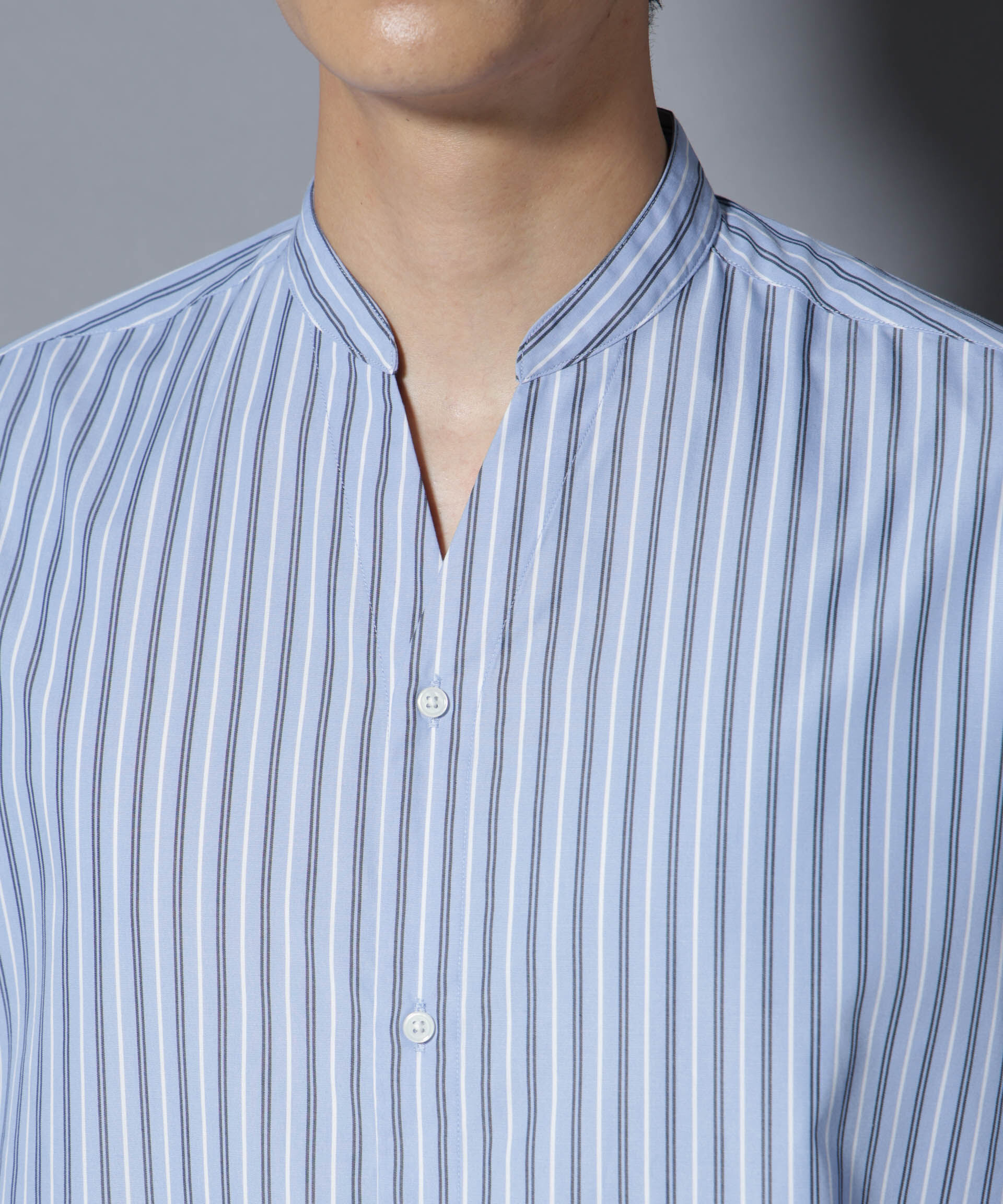 nano･universe「「大人のワイドシャツ」バンドカラー 長袖」|シャツ・ブラウス|