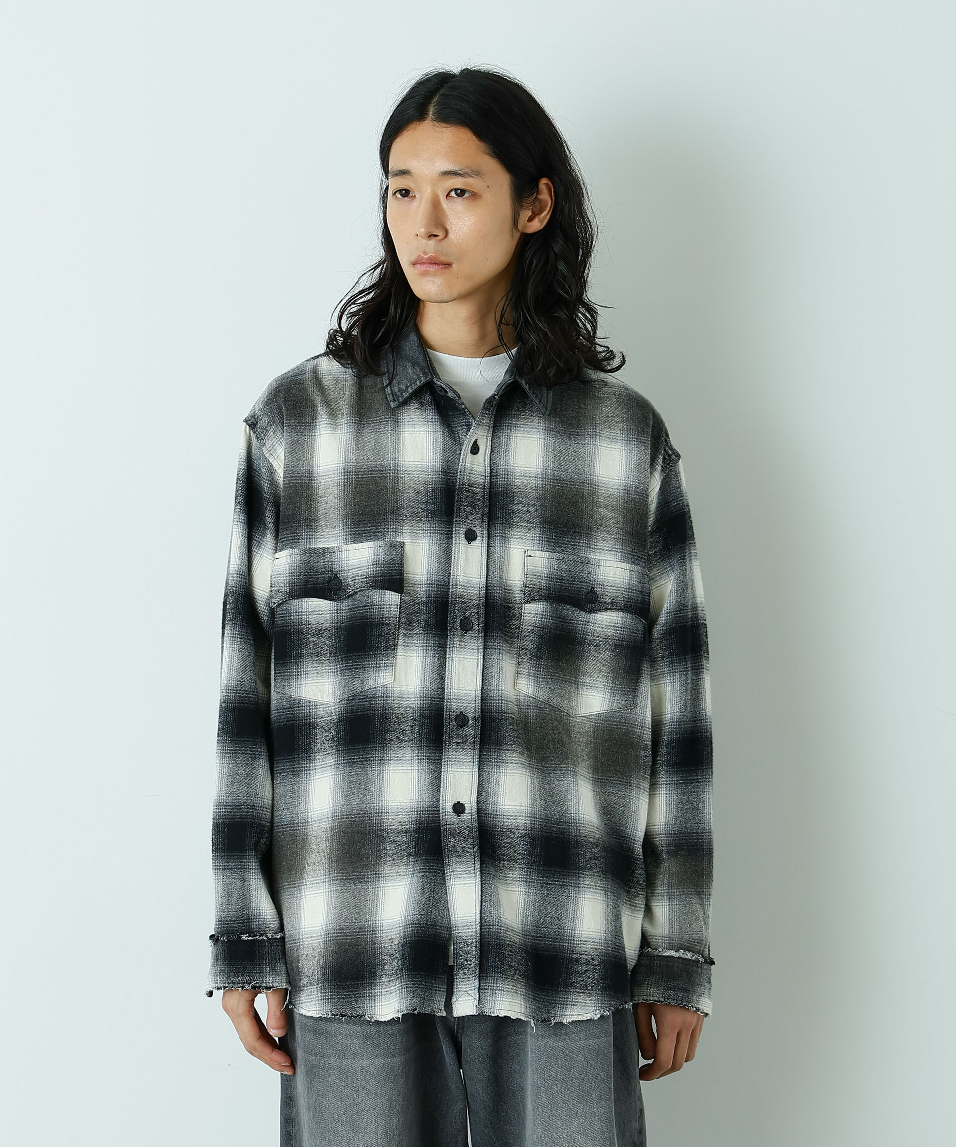 nano･universe「｢HOTEL PALACE｣ ヴィンテージライクオンブレチェックネルシャツ」|シャツ・ブラウス|