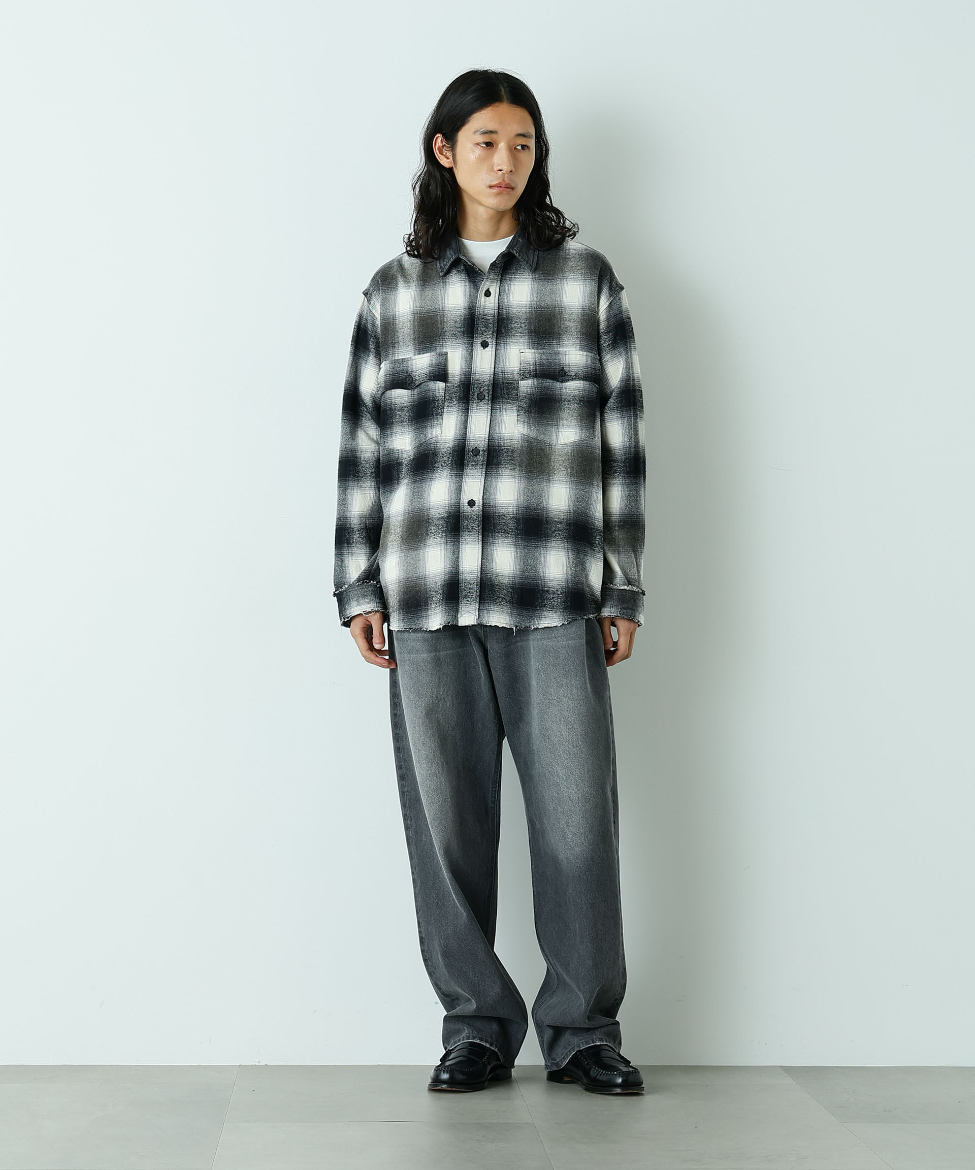 nano･universe「｢HOTEL PALACE｣ ヴィンテージライクオンブレチェックネルシャツ」|シャツ・ブラウス|