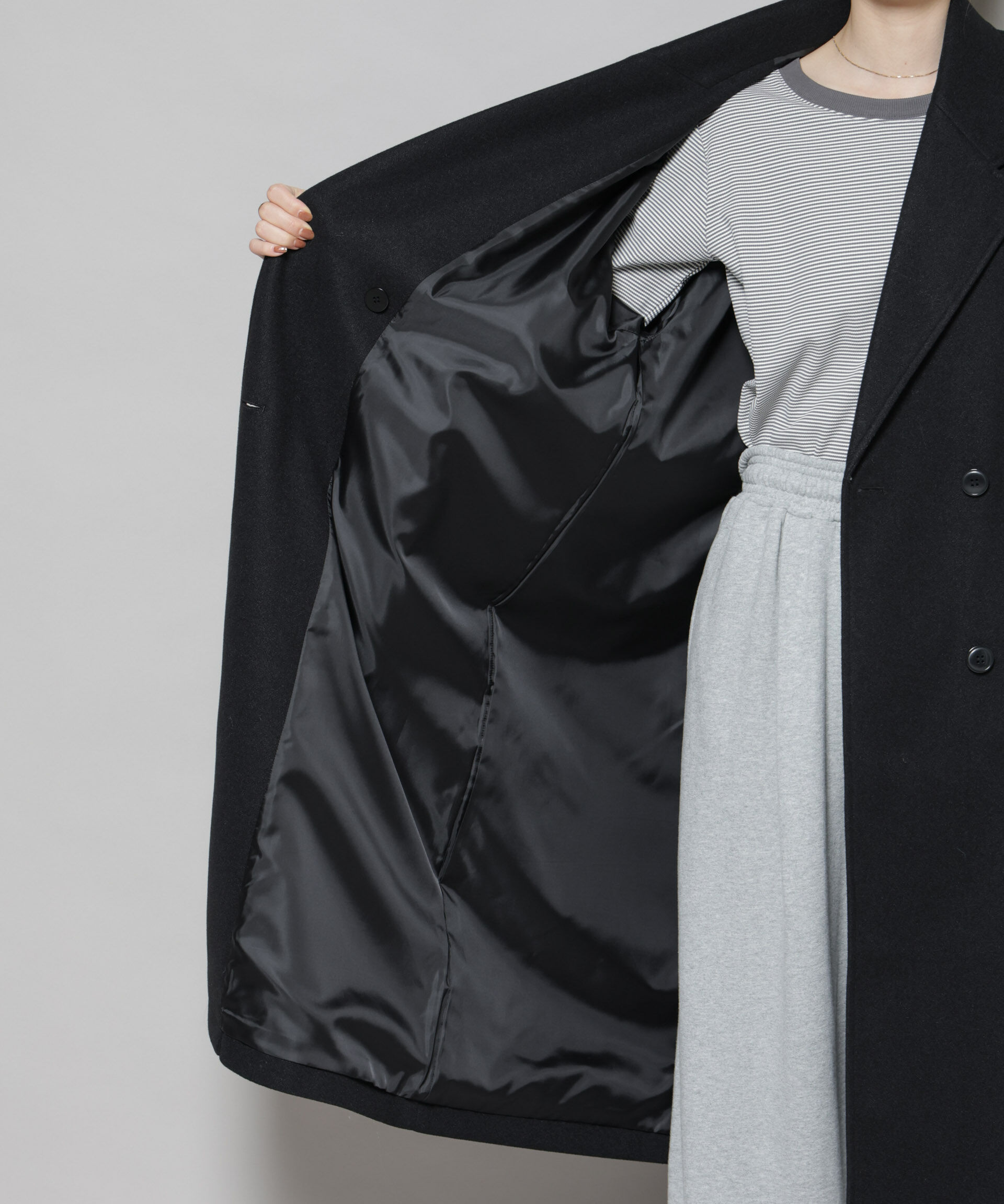 nano･universe「メルトンジャージーチェスターロングコート」|その他|