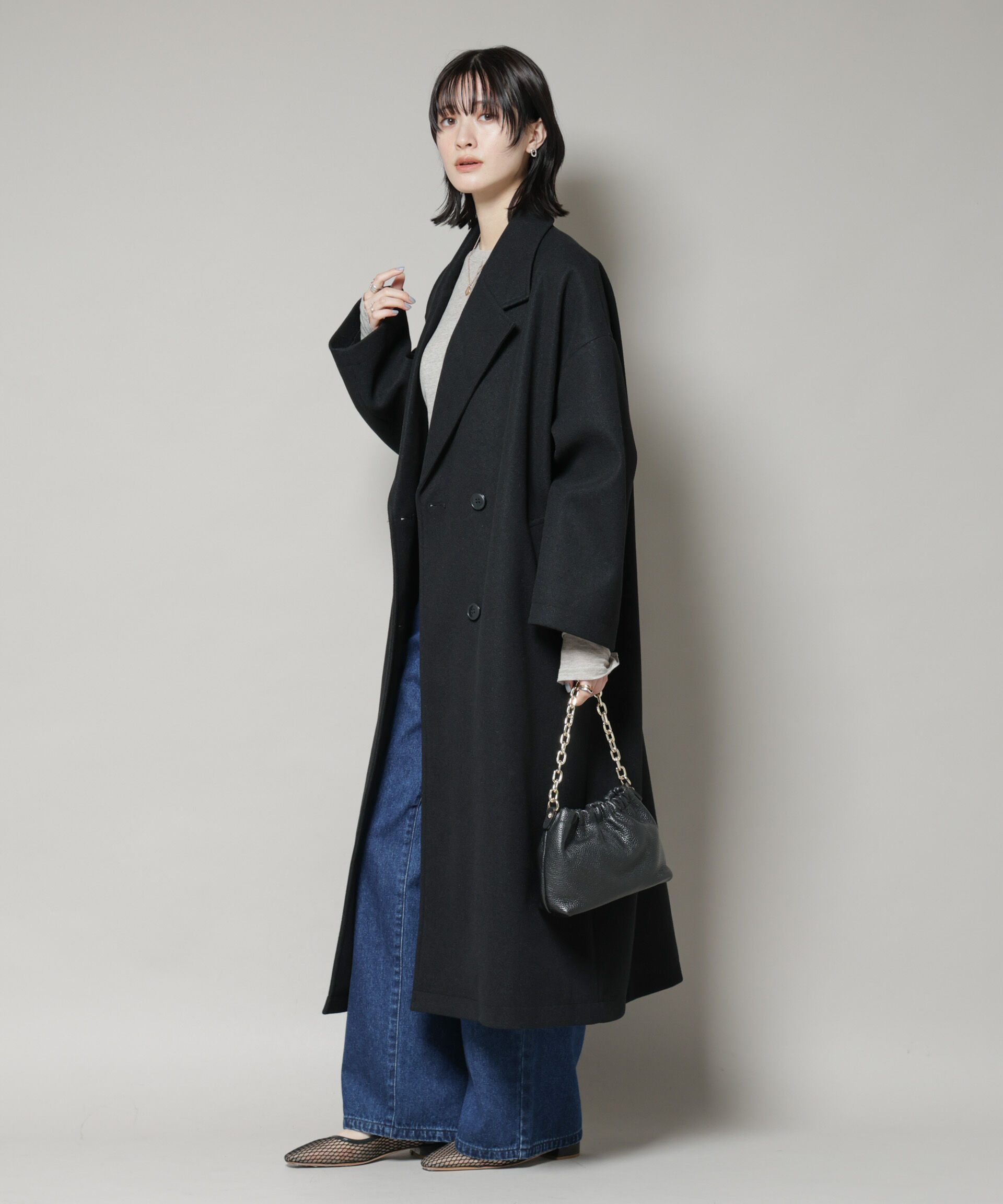 nano･universe「メルトンジャージーチェスターロングコート」|その他|