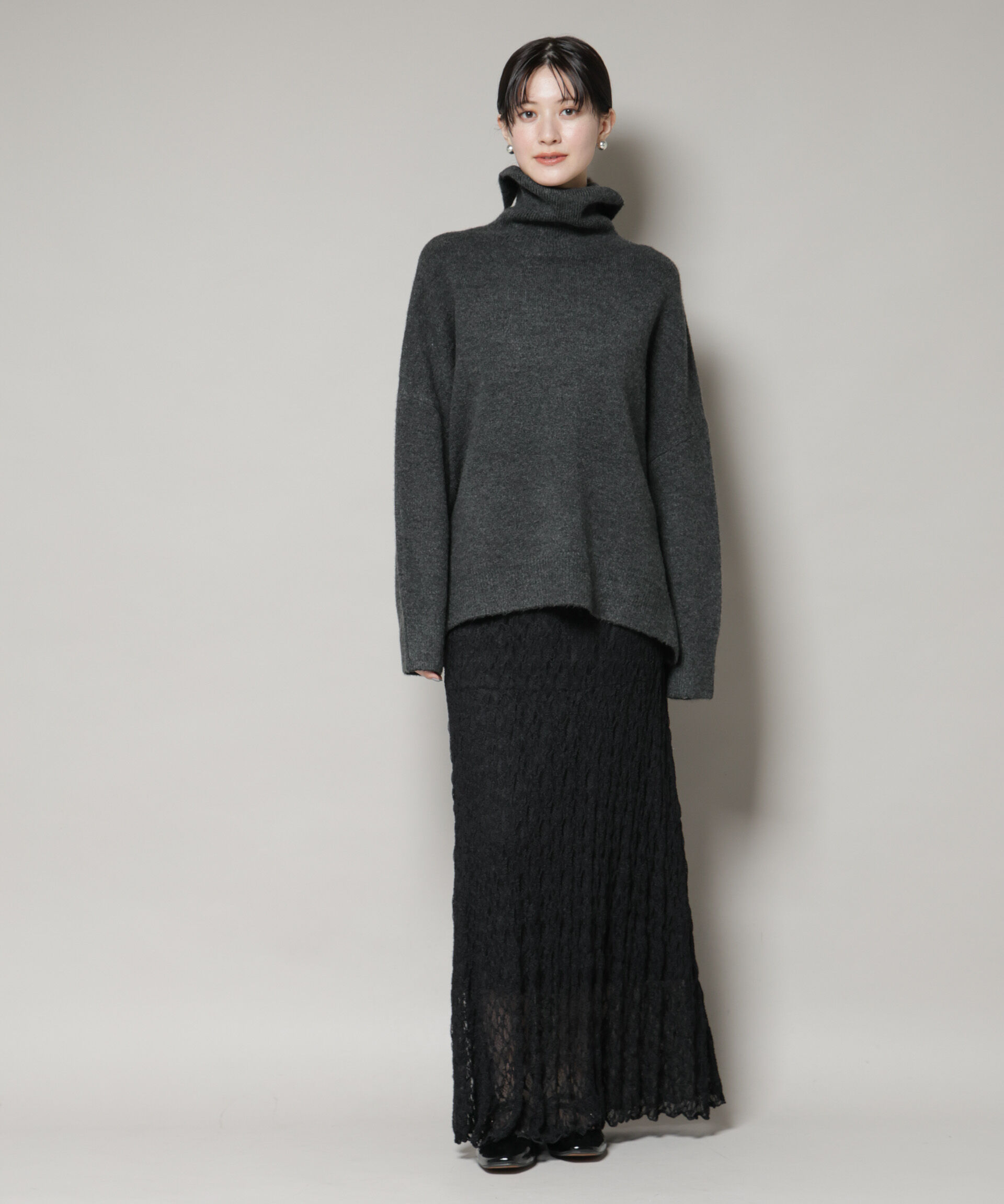 nano･universe「タートルワイドシルエット圧縮ニット」|ニット・セーター|