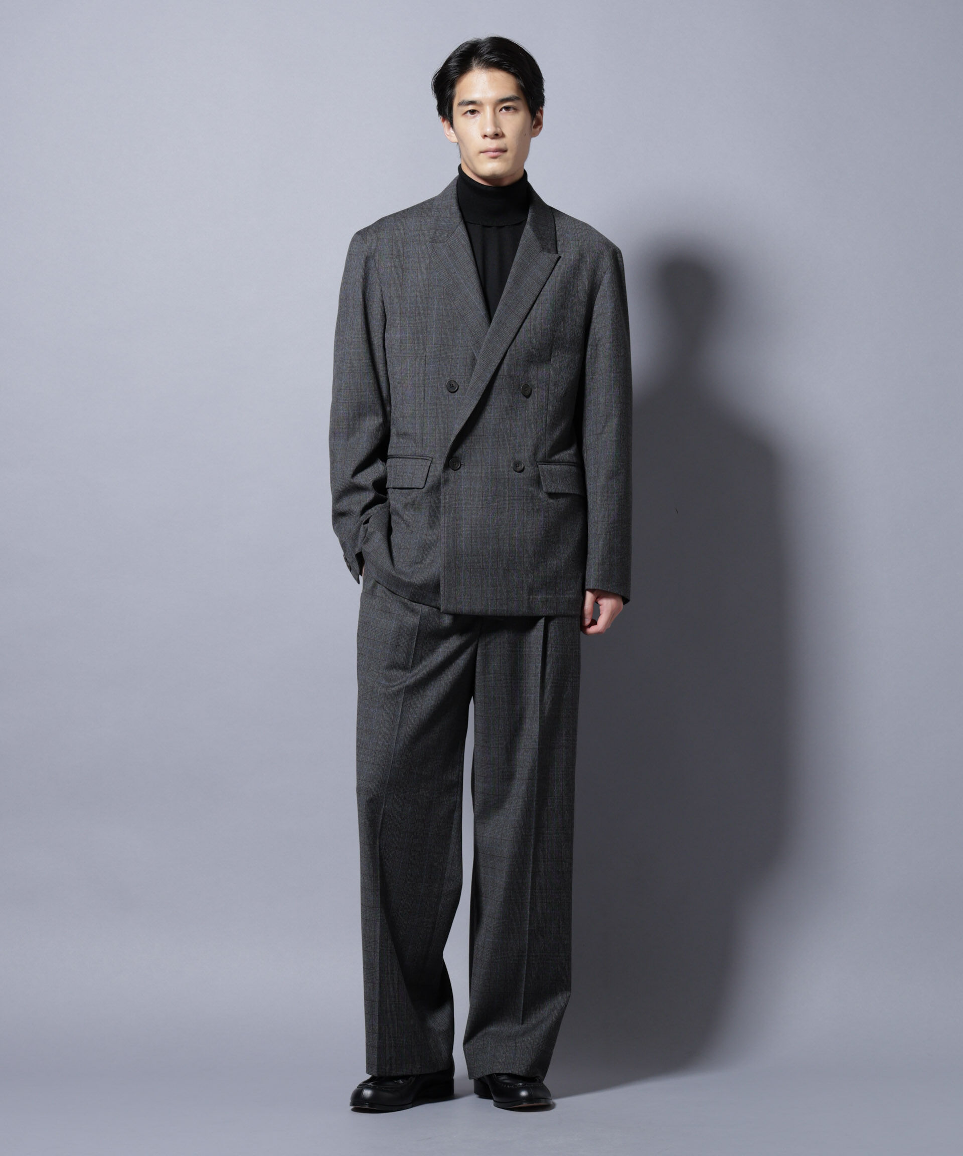 nano･universe「DELEGANTE グレンチェックW-Brethted ジャケット（セットアップ可）」|テーラードジャケット|