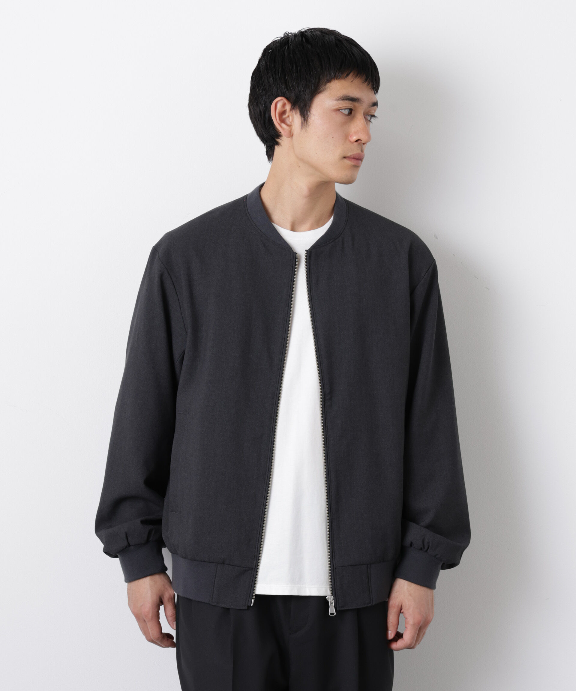 nano･universe「TRインタックMA-1」|ブルゾン・スタジャン|チャコール3