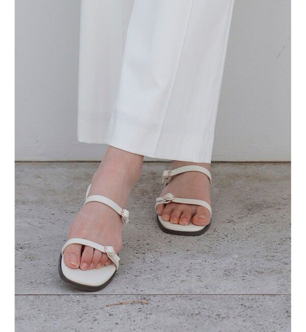 ANY SIS「【23.0~24.0cm】フェミニンフラット サンダル」|サンダル|ｵﾌ(ｽﾄｰﾝ