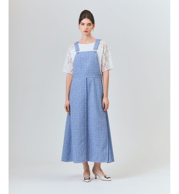 Grace Class「シャンブレーツイードジャンパースカート」|スカート|ブルー