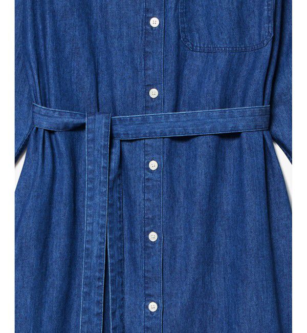 LACOSTE「ウエストベルト デニムシャツドレス ワンピース」|ワンピース|