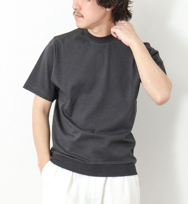 NOLLEY'S goodman「《ビジカジ対応》セミシルケットスムース ボーダードレスTシャツ 25SS」|Tシャツ・カットソー|