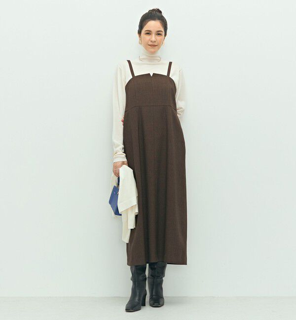 NOLLEY'S「ウォッシャブルウール調ストレッチキャミワンピース」|ワンピース|